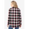 Woman Within Plus Size Pintucked Flannel Shirt(Black Red Plaid)