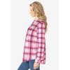 Woman Within Plus Size Pintucked Flannel Shirt(Peony Petal Plaid)