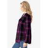 Woman Within Plus Size Pintucked Flannel Shirt(Pink Black Plaid)