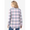 Woman Within Plus Size Pintucked Flannel Shirt(Pink Sorbet Plaid)