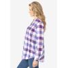 Woman Within Plus Size Pintucked Flannel Shirt(Purple Plaid)