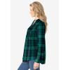 Woman Within Plus Size Pintucked Flannel Shirt(Rich Jade Plaid)