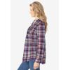 Woman Within Plus Size Pintucked Flannel Shirt(Sweet Plum Plaid)