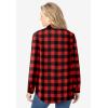 Woman Within Plus Size Pintucked Flannel Shirt(Vivid Red Buffalo Plaid)