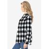 Woman Within Plus Size Pintucked Flannel Shirt(White Buffalo Plaid)