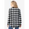 Woman Within Plus Size Pintucked Flannel Shirt(White Buffalo Plaid)