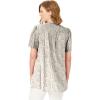 Woman Within Plus Size Pintucked Half-Button Tunic(Black Multi Blooming Ditsy)