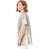 Woman Within Plus Size Pintucked Half-Button Tunic(Black Multi Blooming Ditsy)