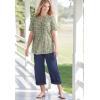 Woman Within Plus Size Pintucked Half-Button Tunic(Evening Blue)