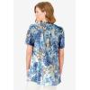 Woman Within Plus Size Pintucked Half-Button Tunic(Natural Khaki Tropical)