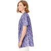 Woman Within Plus Size Pintucked Half-Button Tunic(Navy Blooming Ditsy)
