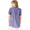 Woman Within Plus Size Pintucked Half-Button Tunic(Navy Blooming Ditsy)