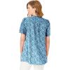 Woman Within Plus Size Pintucked Half-Button Tunic(Waterfall Blooming Ditsy)