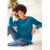 Woman Within Plus Size Plush Velour Tunic Sweatshirt(Deep Claret Floral Paisley)
