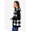 Woman Within Plus Size Printed Sweatshirt(Black Buffalo Plaid)