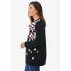 Woman Within Plus Size Printed Sweatshirt(Black Pink Floral Placement)