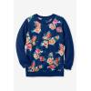 Woman Within Plus Size Printed Sweatshirt(Black Rose)