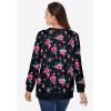 Woman Within Plus Size Printed Sweatshirt(Black Rose)