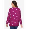 Woman Within Plus Size Printed Sweatshirt(Raspberry Hearts)