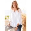 Woman Within Plus Size Rayon Three-Quarter Sleeve Effortless Tab-Front Blouse(Azure)