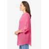Woman Within Plus Size Rayon Three-Quarter Sleeve Effortless Tab-Front Blouse(Bright Rose)
