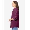 Woman Within Plus Size Rayon Three-Quarter Sleeve Effortless Tab-Front Blouse(Deep Claret)