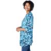 Woman Within Plus Size Rayon Three-Quarter Sleeve Effortless Tab-Front Blouse(Navy Dot)