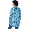 Woman Within Plus Size Rayon Three-Quarter Sleeve Effortless Tab-Front Blouse(Navy Dot)