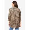 Woman Within Plus Size Rayon Three-Quarter Sleeve Effortless Tab-Front Blouse(New Khaki Geo)