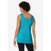Woman Within Plus Size Rib Knit Tank(Pretty Turquoise)