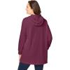Woman Within Plus Size Rib-Knit Sherpa Hoodie Sweatshirt(Deep Claret)