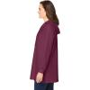 Woman Within Plus Size Rib-Knit Sherpa Hoodie Sweatshirt(Deep Claret)