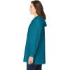 Woman Within Plus Size Rib-Knit Sherpa Hoodie Sweatshirt(Deep Teal)