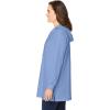 Woman Within Plus Size Rib-Knit Sherpa Hoodie Sweatshirt(French Blue)