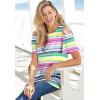 Woman Within Plus Size Short-Sleeve Cold-Shoulder Tee(White Multi Flower)