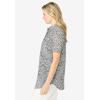 Woman Within Plus Size Short-Sleeve Cotton Campshirt(Black Paisley Ditsy)
