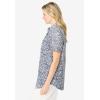 Woman Within Plus Size Short-Sleeve Cotton Campshirt(Navy Paisley Ditsy)