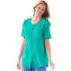 Woman Within Plus Size Short-Sleeve Crinkle Shirt(Waterfall)