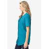 Woman Within Plus Size Short-Sleeve Crinkle Shirt(Waterfall)