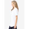 Woman Within Plus Size Short-Sleeve Crinkle Shirt(White)