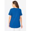 Woman Within Plus Size Short-Sleeve V-Neck Shirred Tee(Bright Cobalt)