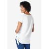 Woman Within Plus Size Side Tie Knit Tee(White)