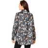 Woman Within Plus Size Soft Faux Suede Shirt(Black Feathers)
