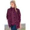Woman Within Plus Size Soft Faux Suede Shirt(Deep Claret)