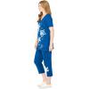Woman Within Plus Size Starfish Tee and Capri Set(Bright Cobalt Starfish)