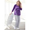 Woman Within Plus Size Three-Quarter Sleeve Baseball Tee(Pine Paisley)