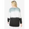 Woman Within Plus Size Tie-Dyed Knit Sweatshirt Tunic(Black Ikat Tie Dye)