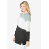 Woman Within Plus Size Tie-Dyed Knit Sweatshirt Tunic(Black Ikat Tie Dye)