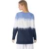Woman Within Plus Size Tie-Dyed Knit Sweatshirt Tunic(Navy Ikat Tie Dye)