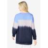 Woman Within Plus Size Tie-Dyed Knit Sweatshirt Tunic(Navy Ikat Tie Dye)